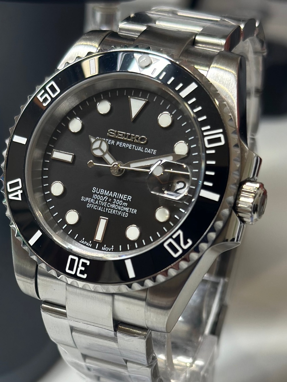 Seiko custom build Submariner Automatic Watch